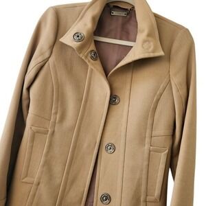 Max & Co Active Camel‎ Fitted Jacket Coat Y2K Early 2000 Size 4 Wool/Poly Blend